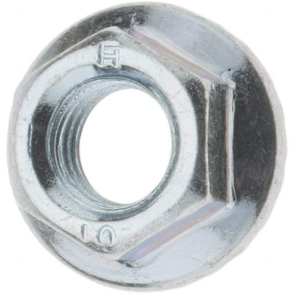 Value Collection - M8, 17.5mm Flange Diam, 8mm High, 12mm Across Flats, Flange Nut - Steel, Zinc-Plated Finish, JIS B 1190 - Makers Industrial Supply