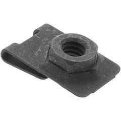 Value Collection - 1/4-20 Screw, 0.032 to 0.093" Thick, Spring Steel J Nut - 1/2" Center Edge, Black Phosphate Finish - Makers Industrial Supply