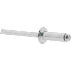 Made in USA - Dome Head Aluminum Open End Blind Rivet - Aluminum Mandrel, 1/4" to 3/8" Grip, 3/8" Head Diam, 9/16" Length Under Head, - Makers Industrial Supply