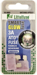 Value Collection - 3 Amp, Automotive Fuse - Violet, Littlefuse ATO003 - Makers Industrial Supply