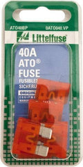 Value Collection - 40 Amp, 32 VAC/VDC, Automotive Fuse - 3/4" Long, Orange, Littlefuse ATO040 - Makers Industrial Supply