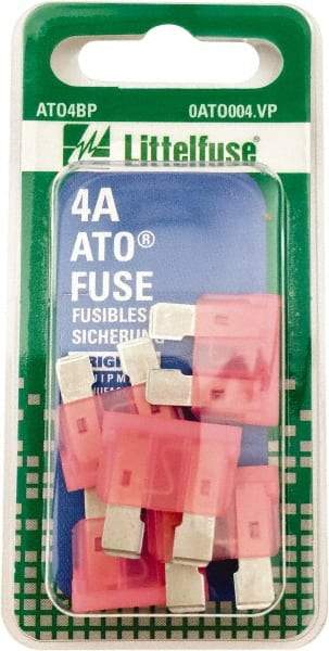 Value Collection - 4 Amp, 32 VAC/VDC, Automotive Fuse - 3/4" Long, Pink, Littlefuse ATO004 - Makers Industrial Supply