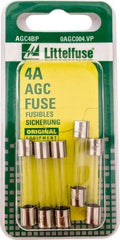 Value Collection - 4 Amp, Fast-Acting Miniature Glass/Ceramic Fuse - 1-1/4" OAL, 1/4" Diam - Makers Industrial Supply