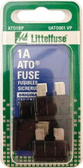 Value Collection - 1 Amp, 32 VAC/VDC, Automotive Fuse - 3/4" Long, Black, Littlefuse ATO001 - Makers Industrial Supply