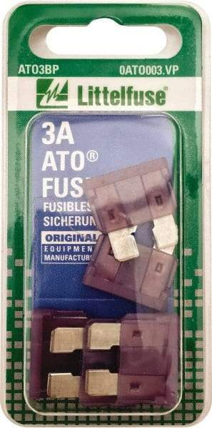 Value Collection - 3 Amp, 32 VAC/VDC, Automotive Fuse - 3/4" Long, Violet, Littlefuse ATO003 - Makers Industrial Supply