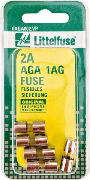 Value Collection - 32V AC/DC, 2 Amp, Fast-Acting Miniature Glass/Ceramic Fuse - 5/8" OAL, 1/4" Diam - Makers Industrial Supply