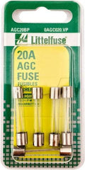 Value Collection - 32V AC/DC, 20 Amp, Fast-Acting Miniature Glass/Ceramic Fuse - 1-1/4" OAL, 1/4" Diam - Makers Industrial Supply