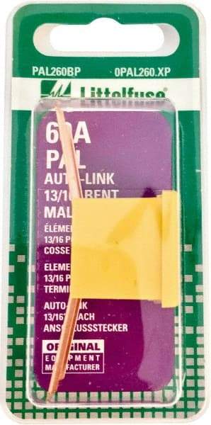 Value Collection - 60 Amp, Automotive Fuse - Yellow, Littlefuse PAL260 - Makers Industrial Supply