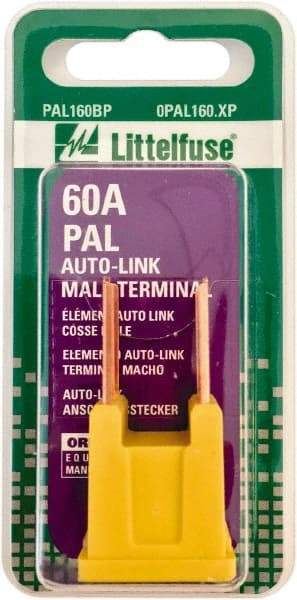 Value Collection - 60 Amp, Automotive Fuse - Yellow, Littlefuse PAL160 - Makers Industrial Supply