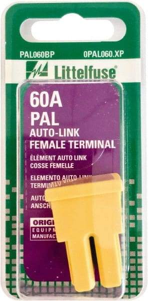 Value Collection - 60 Amp, Automotive Fuse - Yellow, Littlefuse PAL060 - Makers Industrial Supply