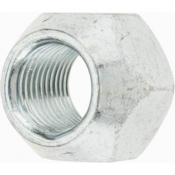 Value Collection - 1/2-20 Zinc Finish Open Wheel Nut - 13/16" Hex, 5/8" Overall Length, 60° Seat Angle - Makers Industrial Supply