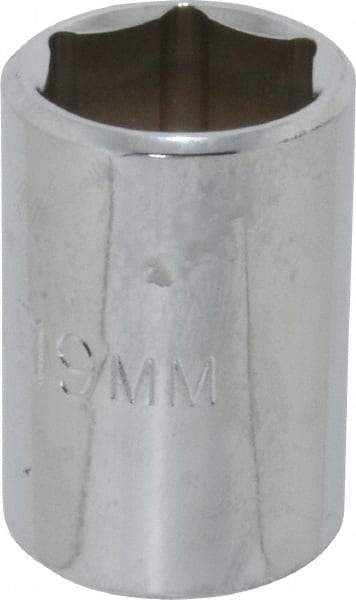 Proto - 1/2" Drive, Standard Hand Socket - 6 Points, 1-1/2" OAL, Chrome Finish - Makers Industrial Supply