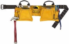 DeWALT - 29 to 46" Waist Apron - 12 Pocket, Yellow, Leather - Makers Industrial Supply