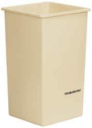 PRO-SOURCE - 14 Qt Beige Rectangle Trash Can - Polyethylene, 12-1/4" High x 8-1/4" Long x 11-1/4" Wide - Makers Industrial Supply