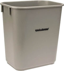 PRO-SOURCE - 14 Qt Gray Rectangle Trash Can - Polyethylene, 12-1/4" High x 8-1/4" Long x 11-1/4" Wide - Makers Industrial Supply