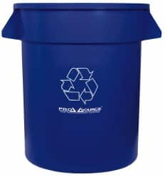 PRO-SOURCE - 20 Gal Blue Round Recycling Container - Polyethylene, 23" High - Makers Industrial Supply