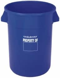 PRO-SOURCE - 20 Gal Blue Round Trash Can - Polyethylene, 22-1/2" High - Makers Industrial Supply