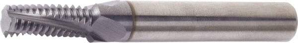 Vargus - 1/2-14 NPT, 0.496" Cutting Diam, 4 Flute, Solid Carbide Helical Flute Thread Mill - Internal/External Thread, 0.929" LOC, 3-1/2" OAL, 3-1/2" Shank Diam - Makers Industrial Supply