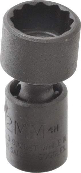 Proto - 1/4" Drive 12mm Standard Universal Impact Socket - 12 Points, 1-19/32" OAL - Makers Industrial Supply