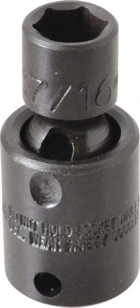 Proto - 3/8" Drive 7/16" Standard Universal Impact Socket - 6 Points, 2" OAL - Makers Industrial Supply