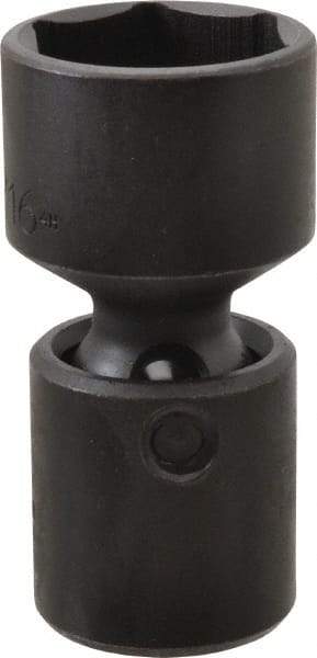 Proto - 1/2" Drive 1-3/16" Standard Universal Impact Socket - 6 Points, 3-3/32" OAL - Makers Industrial Supply