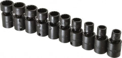 Proto - 10 Piece 3/8" Drive Standard Impact Socket Set - 12 Points, 10 to 19mm, Metric Measurement Standard - Makers Industrial Supply