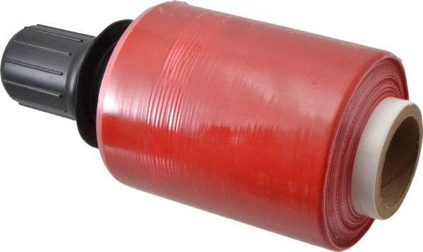 Stretch Associates - 5" x 1,000' 80 Gauge Red Bundling Stretch Film with Dispenser - 4 Piece, 80 Gauge, Red - Makers Industrial Supply