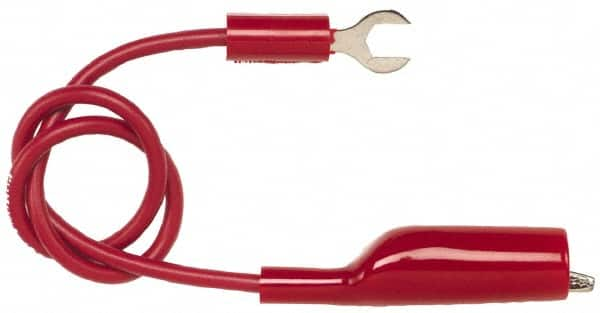 Pomona - Red Electrical Test Equipment Clip - Use with Insulated Spade Lug - Makers Industrial Supply