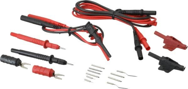 Pomona - Black/Red Electrical Test Equipment Leads Set - Use with Electronic Bench Digital Multimeters - Makers Industrial Supply