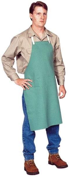 PRO-SAFE - 24 x 36" Flame Resistant/Retardant Bib Apron - Cotton Whipcord, 11 oz Material, Green, 0 Pockets - Makers Industrial Supply