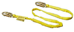 Miller - 6' Long, 2 Leg Locking Snap Hook Harness Shock Absorbing Lanyard - Polyester Webbing, Locking Snap Hook Anchorage Connection - Makers Industrial Supply