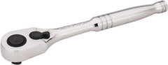 Stanley - 3/8" Drive Pear Head Quick-Release Ratchet - Chrome Finish, 8" OAL - Makers Industrial Supply