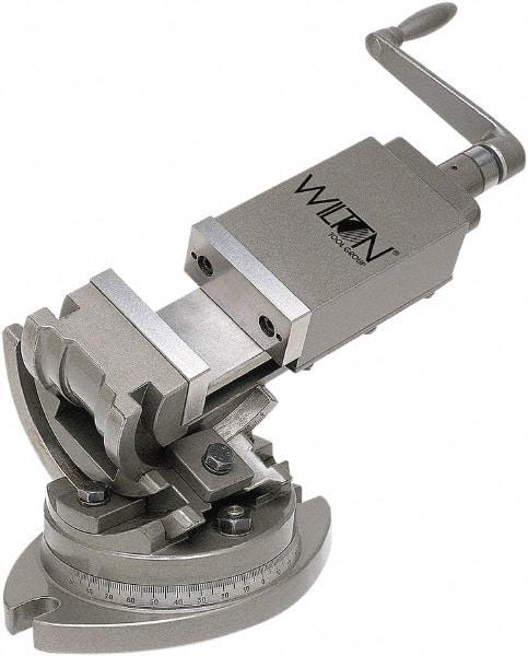 Wilton - 5" Jaw Width, 5" Jaw Opening Capacity, Angle Swivel Machine Vise - Manual Operation, 1 Station, 17-1/2" Long x 12" High x 1-3/4" Deep - Makers Industrial Supply