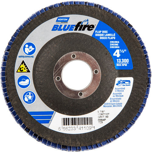 ‎4-1/2″ × 7/8″ 80 Grit Type 29 BlueFire Flap Disc - Makers Industrial Supply