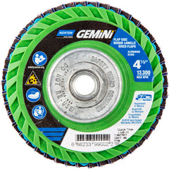 ‎4-1/2 × 5/8 - 11″ Gemini Plastic Flat Flap Disc Type 27 P80 Grit R766 Zirconia Alumina - Makers Industrial Supply