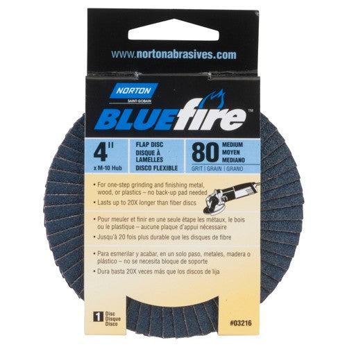 4″ × 5/8″ Flap Disc BlueFire Type 29 Fiberglass Plate 80 Grit - Makers Industrial Supply