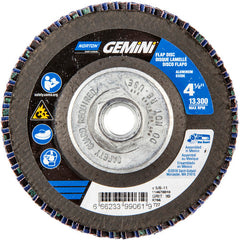 ‎4-1/2 × 5/8 - 11″ Gemini Fiberglass HD Flat Flap Disc Type 27 P80 Grit R766 Zirconia Alumina - Makers Industrial Supply