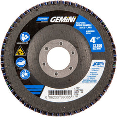 ‎4-1/2 × 7/8″ Gemini Fiberglass HD Flat Flap Disc Type 27 P80 Grit R766 Zirconia Alumina - Makers Industrial Supply