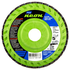 5″ × 1/4″ × 7/8″ Neon R766 Flap Disc Type 27 Flat 40 Grit - Makers Industrial Supply