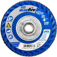 ‎4-1/2 × 5/8 - 11″ BlueFire Plastic Flat Flap Disc Type 27 P36 Grit R884P Zirconia Alumina - Makers Industrial Supply