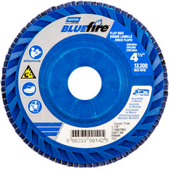 ‎4-1/2 × 7/8″ BlueFire Plastic Flat Flap Disc Type 27 P60 Grit R884P Ceramic Alumina - Makers Industrial Supply