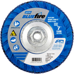 ‎7 × 5/8 - 11″ BlueFire Plastic Flat Flap Disc Type 27 P40 Grit R884P Zirconia Alumina - Makers Industrial Supply