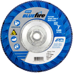 ‎7 × 5/8 - 11″ BlueFire Plastic Flat Flap Disc Type 27 P60 Grit R884P Zirconia Alumina - Makers Industrial Supply