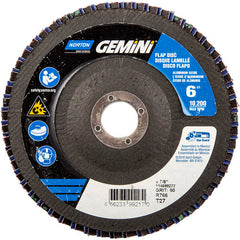 6 × 7/8″ Gemini Fiberglass HD Flat Flap Disc Type 27 P60 Grit R766 Zirconia Alumina - Makers Industrial Supply