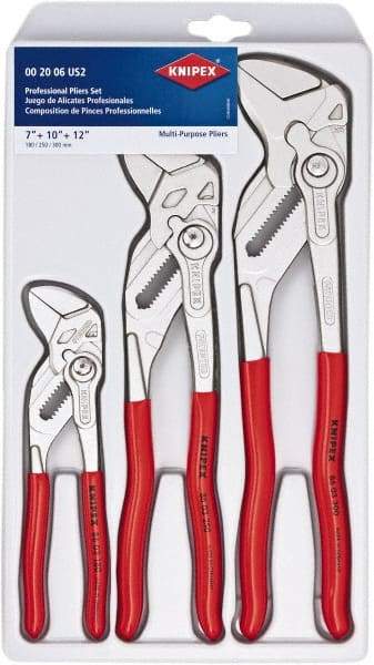 Knipex - 3 Piece Pipe Wrench & Water Pump Plier Set - Comes in Plastic Deep-Drawn Packaging - Makers Industrial Supply