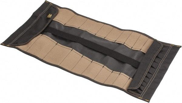 CLC - 32 Pocket Black & Brown Polyester Tool Roll - 28" Wide x 1" Deep x 14" High - Makers Industrial Supply