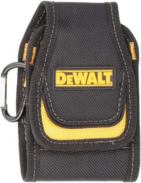 DeWALT - 3 Pocket Cell Phone Holster - Ballistic Polyester, Black & Yellow, 3.2" Wide x 5" High - Makers Industrial Supply