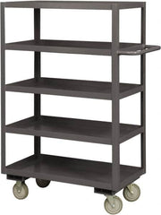 Durham - 1,200 Lb Capacity, 24" Wide x 48" Long x 55-5/8" High Service Cart - 5 Shelf, Steel, 2 Rigid/2 Swivel Casters - Makers Industrial Supply