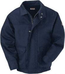 VF Imagewear - Size 2XL Cold Weather & Flame Resistant/Retardant Jacket - Navy, Cotton & Nylon, Zipper Closure, 50" Chest - Makers Industrial Supply