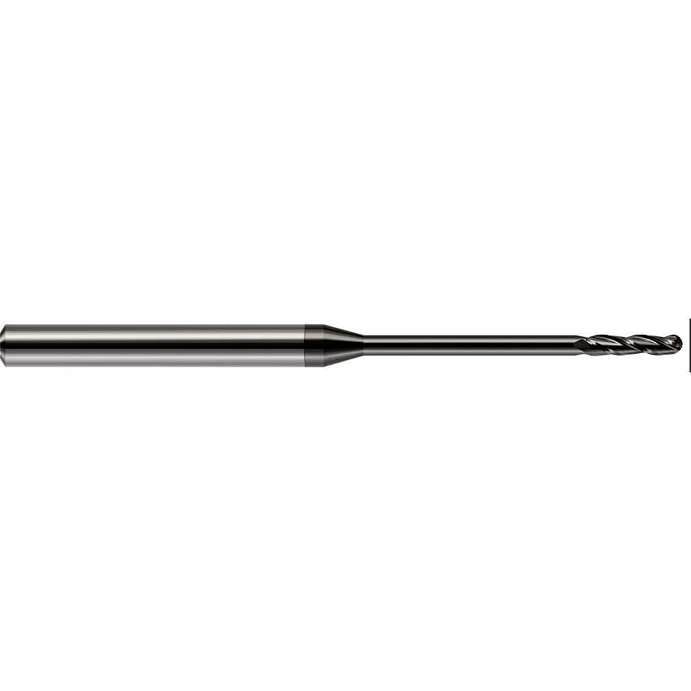 Harvey Tool - Ball End Mills; Mill Diameter (mm): 1.40 ; Mill Diameter (Decimal Inch): 0.0550 ; Number of Flutes: 3 ; Length of Cut (Decimal Inch): 0.3850 ; Material: Solid Carbide ; Overall Length (Inch): 2-1/2 - Exact Industrial Supply